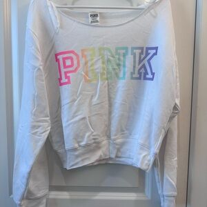 Victoria's Secret PINK White Sweatshirt